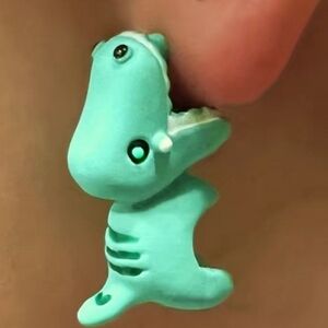 Dinosaur Animal Bite Earrings Clay Post backing NEW in package